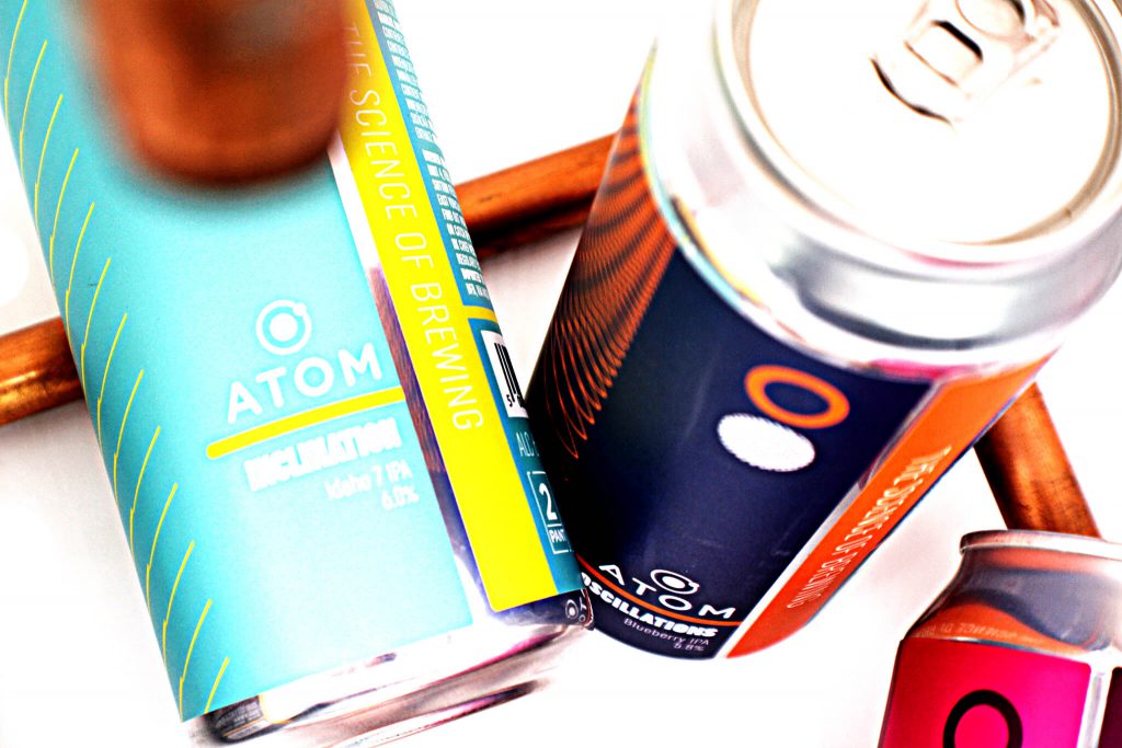 Atom beer product photography