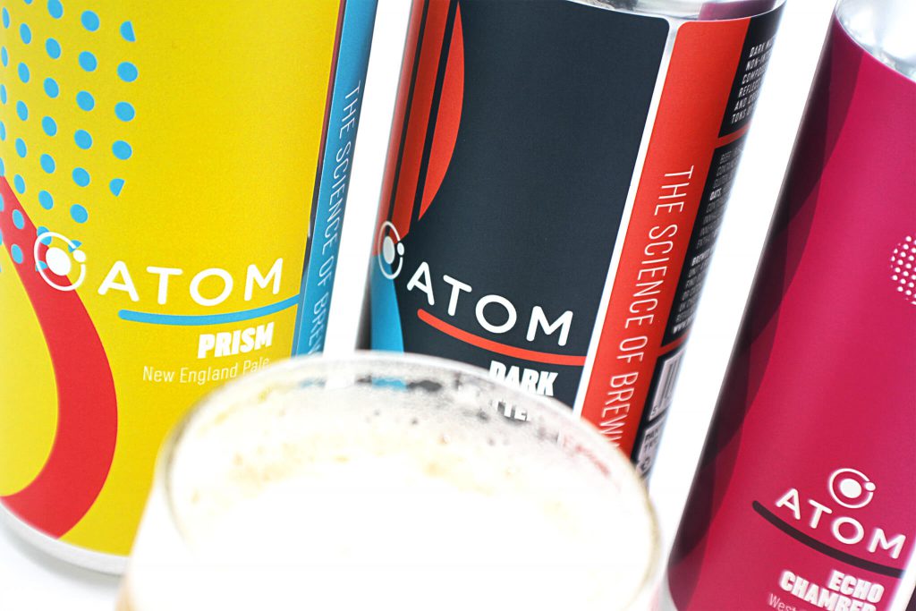 Atom beer product photography