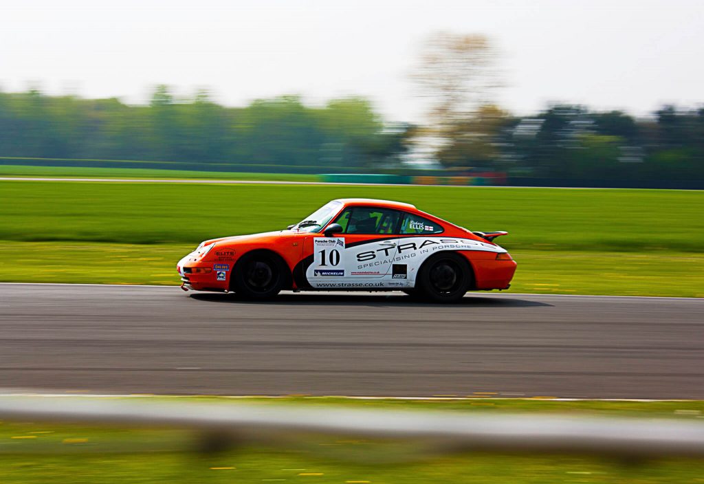 Porsche car on race track