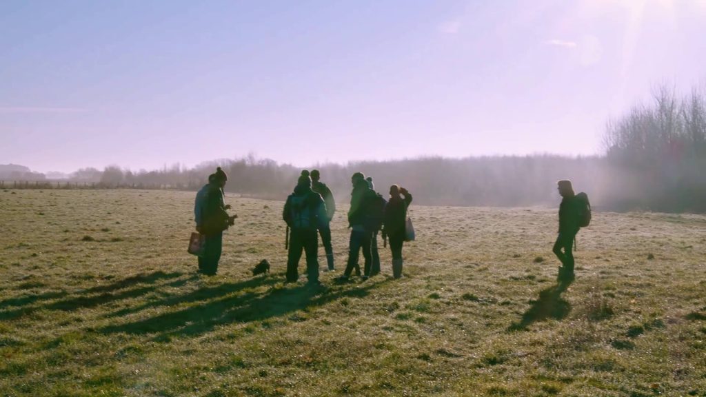 Latus staff stood in field