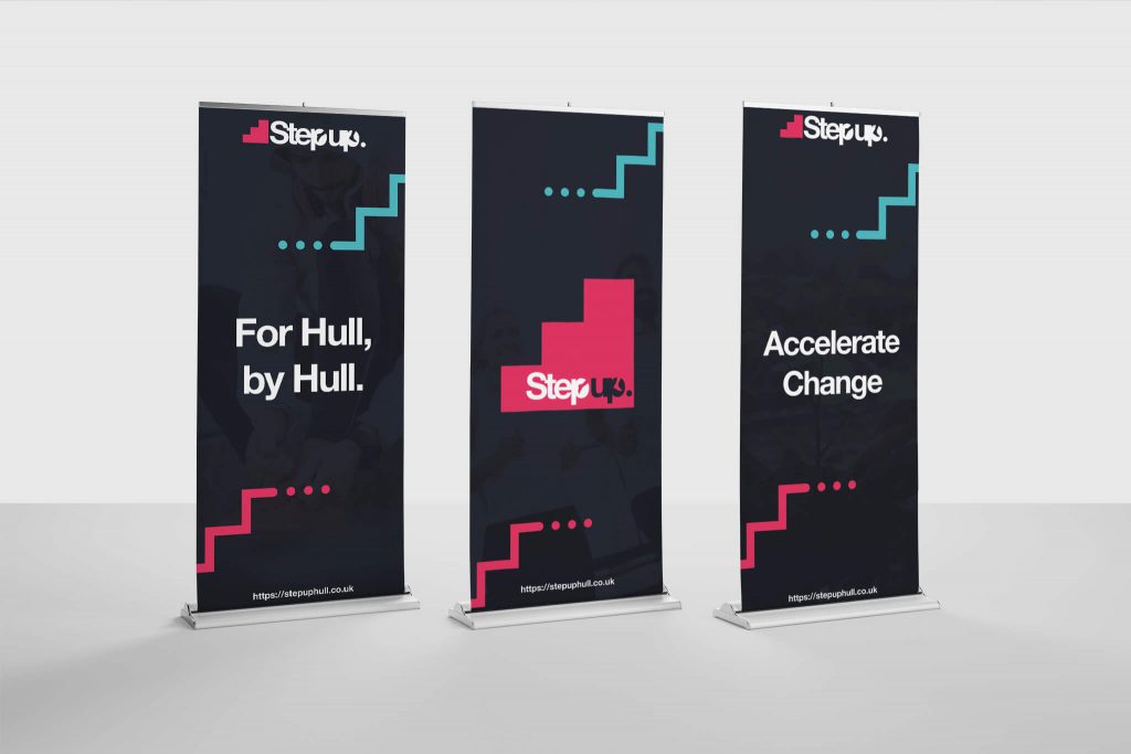 Step Up roller banners mockup