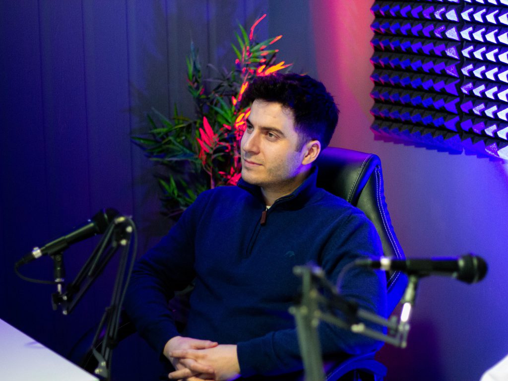 Alan in podcast studio